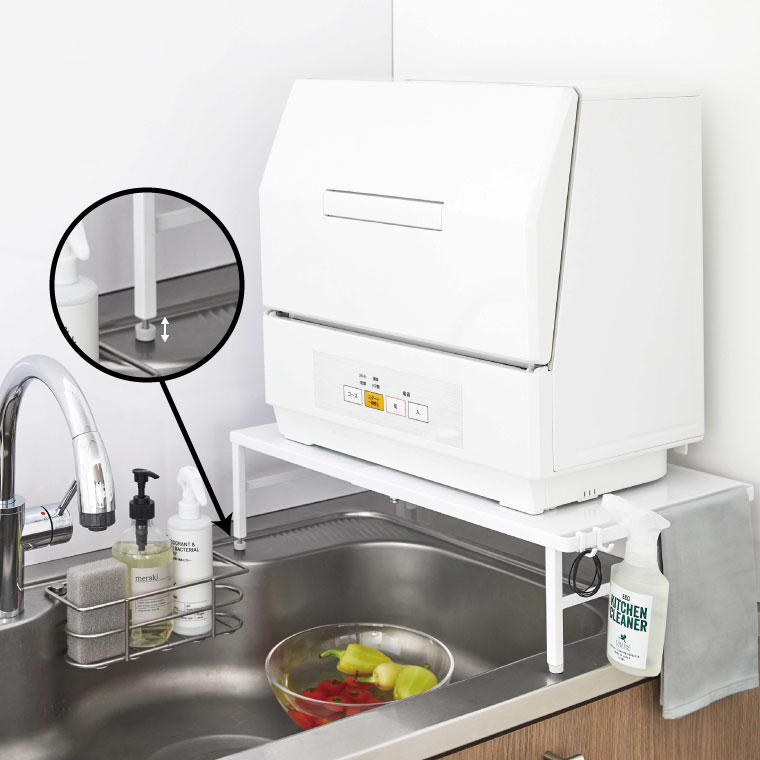 伸縮食洗機ラック タワー 山崎実業 tower ホワイト/ブラック 5181 5182 タワーシリーズ