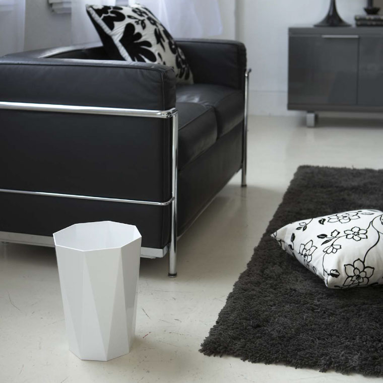 ゴミ箱 トラッシュカン ダイヤ 山崎実業 ごみ箱 ホワイト/ブラック 6411 6412 タワーシリーズ