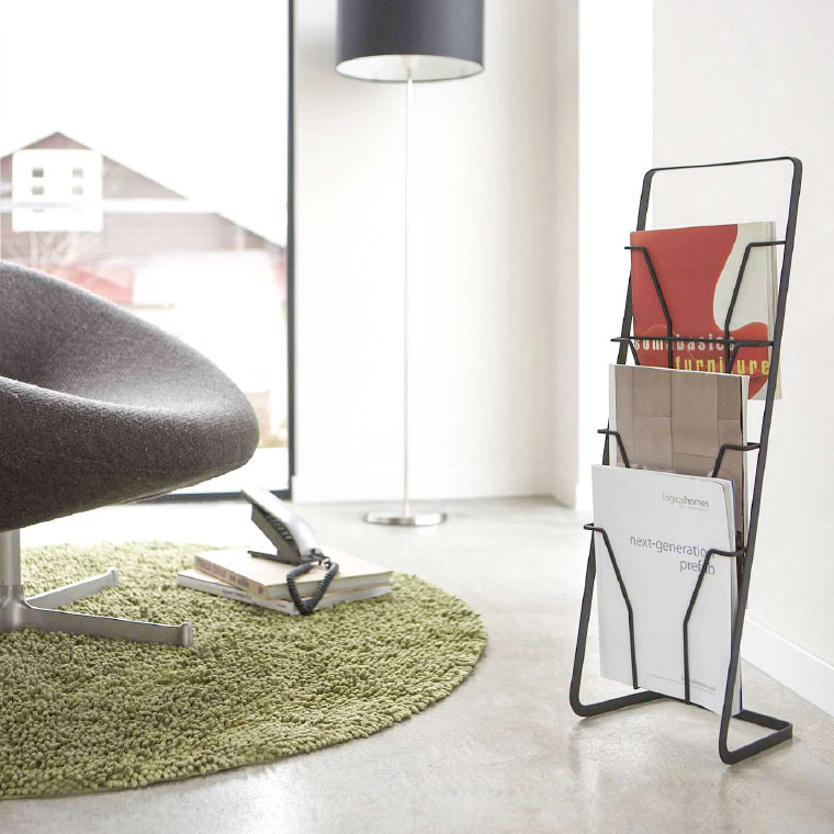 マガジンラック マガジンスタンド ４段 タワー 山崎実業 tower ホワイト/ブラック 6512 6513 タワーシリーズ