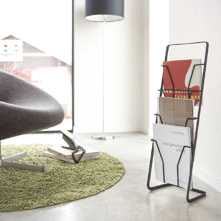 マガジンラック マガジンスタンド ４段 タワー 山崎実業 tower ホワイト/ブラック 6512 6513 タワーシリーズ