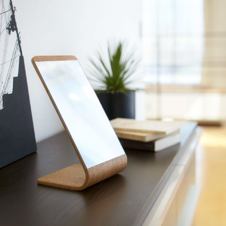 スタンドミラー リン 山崎実業 RIN 卓上ミラー ブラウン/ナチュラル 6737 7363 タワーシリーズ