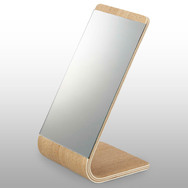 スタンドミラー リン 山崎実業 RIN 卓上ミラー ブラウン/ナチュラル 6737 7363 タワーシリーズ