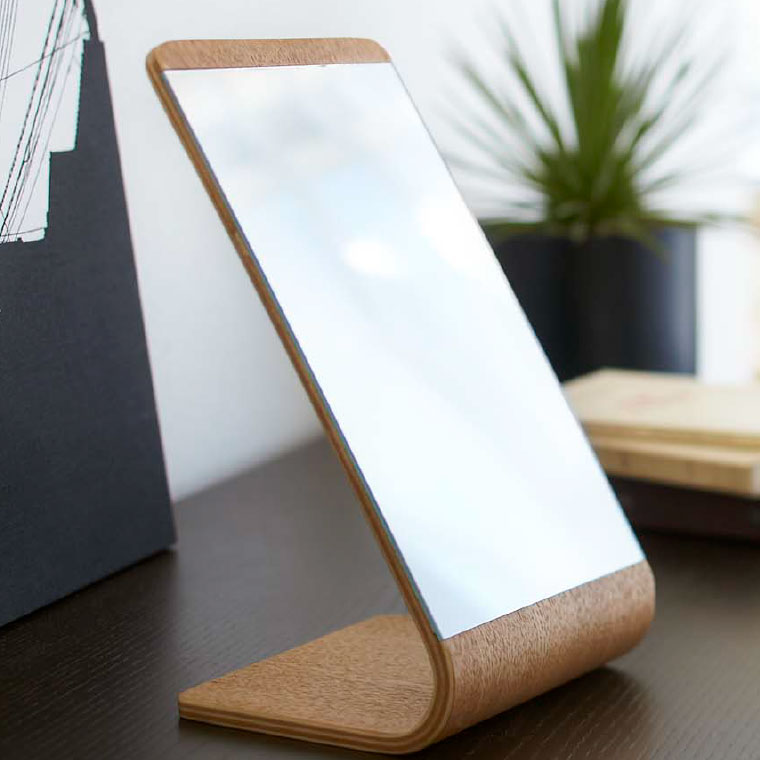 スタンドミラー リン 山崎実業 RIN 卓上ミラー ブラウン/ナチュラル 6737 7363 タワーシリーズ