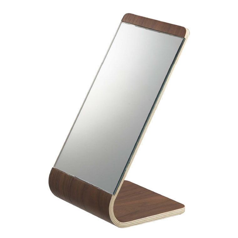 スタンドミラー リン 山崎実業 RIN 卓上ミラー ブラウン/ナチュラル 6737 7363 タワーシリーズ