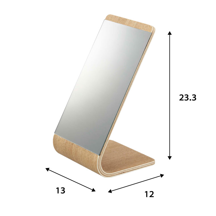スタンドミラー リン 山崎実業 RIN 卓上ミラー ブラウン/ナチュラル 6737 7363 タワーシリーズ