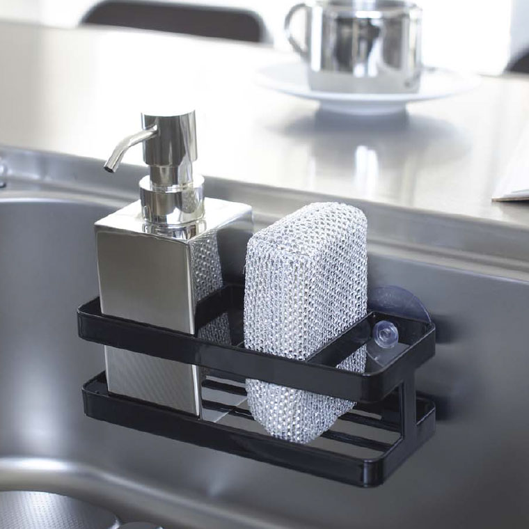 スポンジ＆ボトルホルダー タワー 山崎実業 tower ホワイト/ブラック 6771 6772 タワーシリーズ