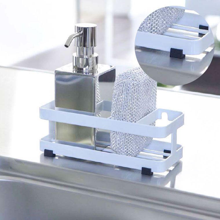 スポンジ＆ボトルホルダー タワー 山崎実業 tower ホワイト/ブラック 6771 6772 タワーシリーズ