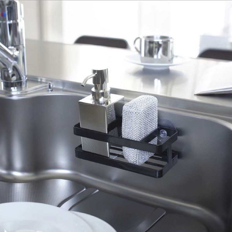 スポンジ＆ボトルホルダー タワー 山崎実業 tower ホワイト/ブラック 6771 6772 タワーシリーズ