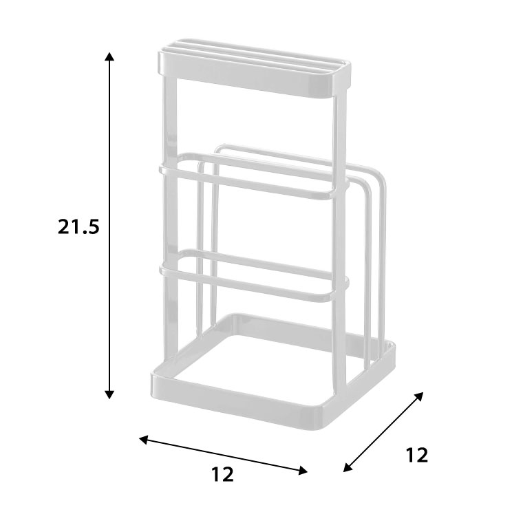 まな板スタンド カッティングボード＆ナイフスタンド タワー 山崎実業 tower ホワイト/ブラック 6775 6776 タワーシリーズ