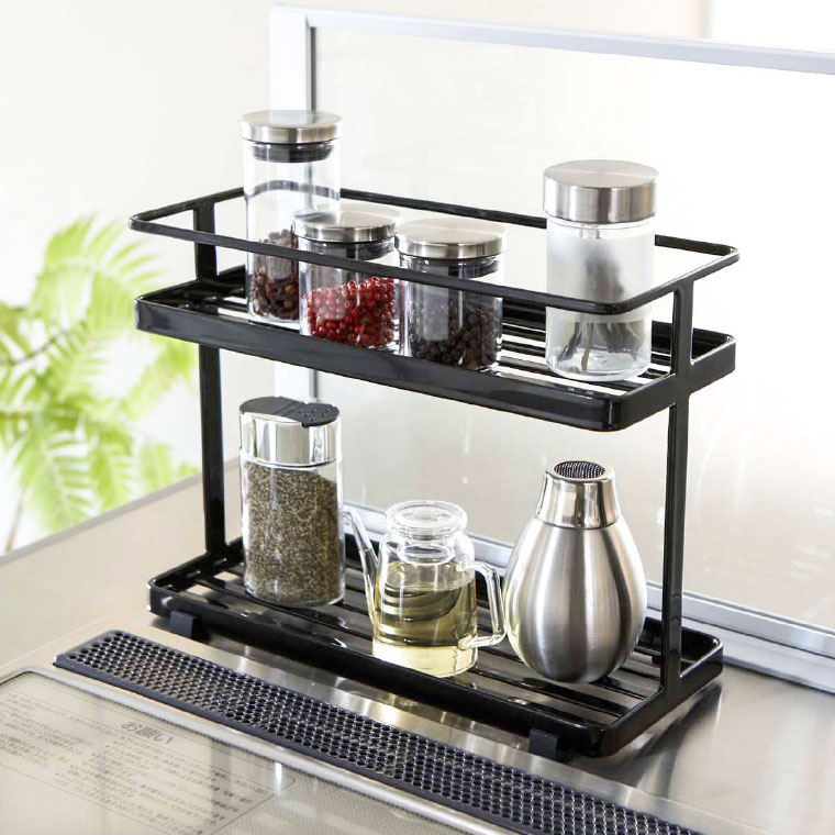 キッチンスタンド タワー 山崎実業 tower 調味料ラック ホワイト/ブラック 6777 6778 タワーシリーズ