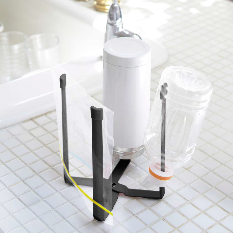 ポリ袋エコホルダー タワー 山崎実業 tower ホワイト/ブラック 6787 6788 タワーシリーズ