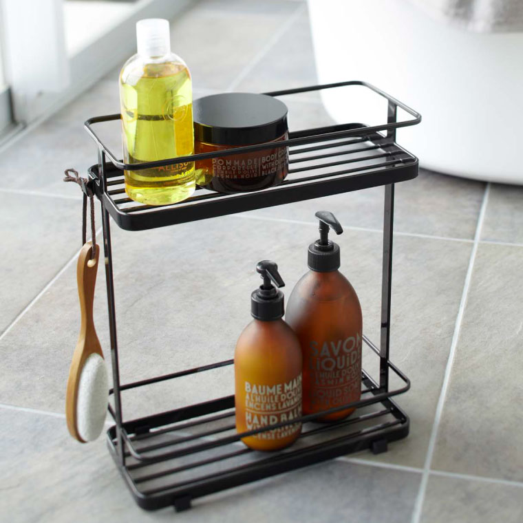 ディスペンサースタンド ワイド タワー 山崎実業 tower シャンプーラック ホワイト/ブラック 6790 6791 タワーシリーズ