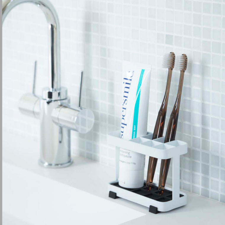 トゥースブラシスタンド タワー 山崎実業 tower 歯ブラシスタンド ホワイト/ブラック 6802 6803 タワーシリーズ