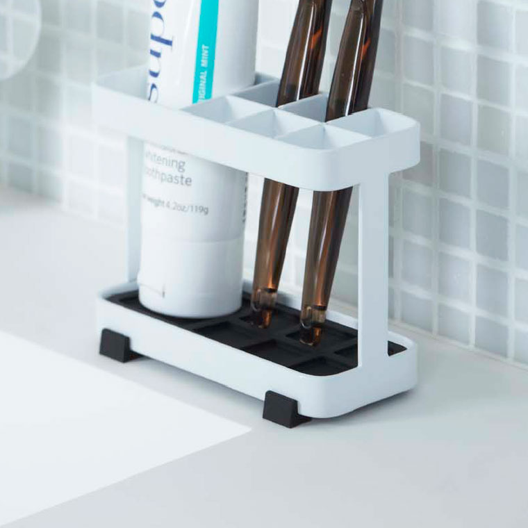 トゥースブラシスタンド タワー 山崎実業 tower 歯ブラシスタンド ホワイト/ブラック 6802 6803 タワーシリーズ