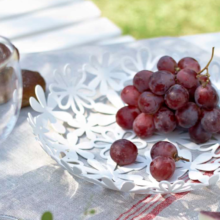 フラワーバスケット 山崎実業 フルーツボウル ホワイト 6973 タワーシリーズ