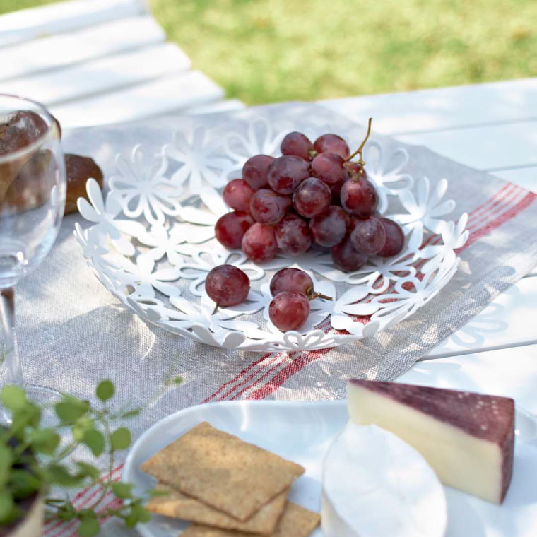 フラワーバスケット 山崎実業 フルーツボウル ホワイト 6973 タワーシリーズ