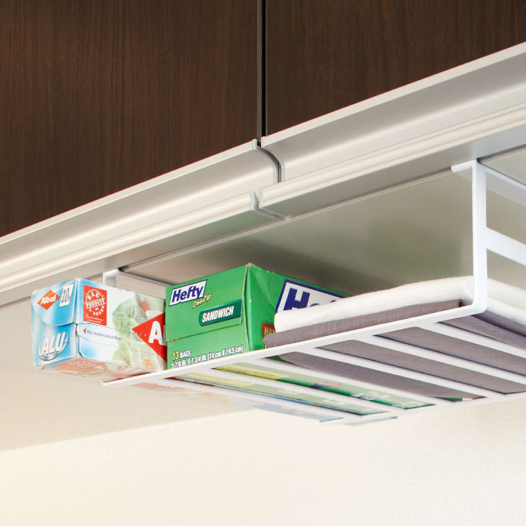 戸棚下収納ラック Ｌ タワー 山崎実業 tower ホワイト/ブラック 7111 7112 タワーシリーズ