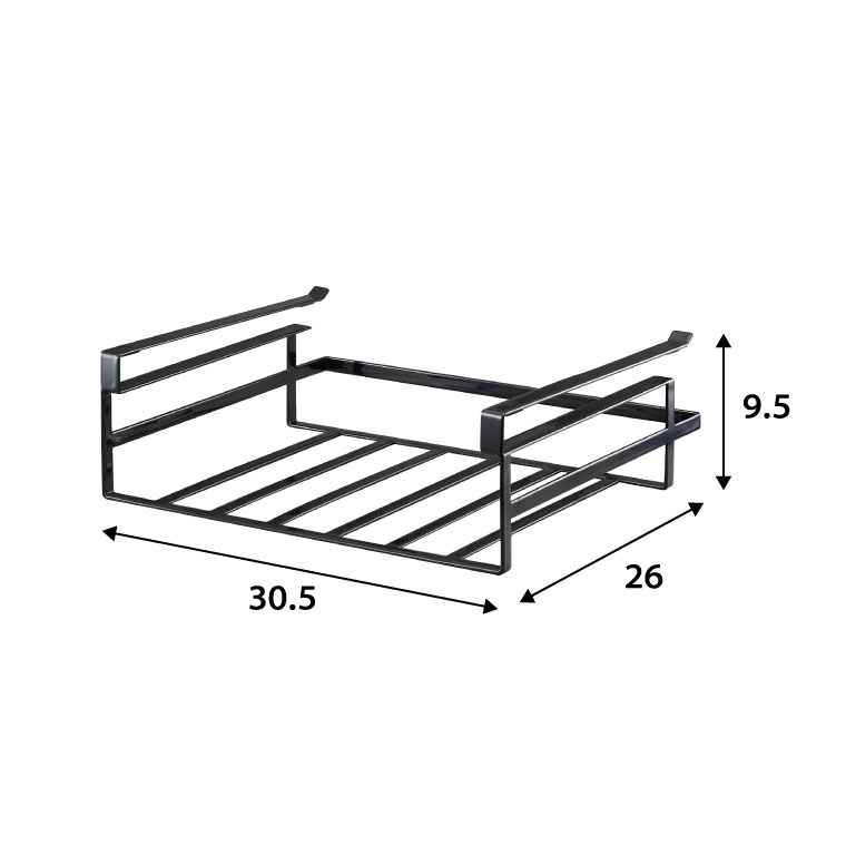 戸棚下収納ラック Ｌ タワー 山崎実業 tower ホワイト/ブラック 7111 7112 タワーシリーズ