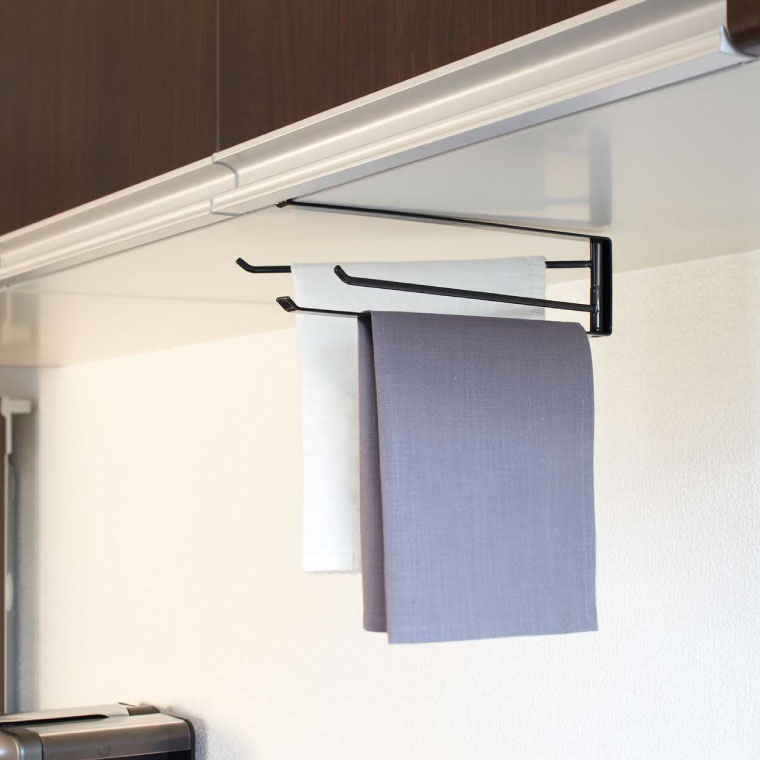 戸棚下布巾ハンガー タワー 山崎実業 tower ホワイト/ブラック 7113 7114 タワーシリーズ