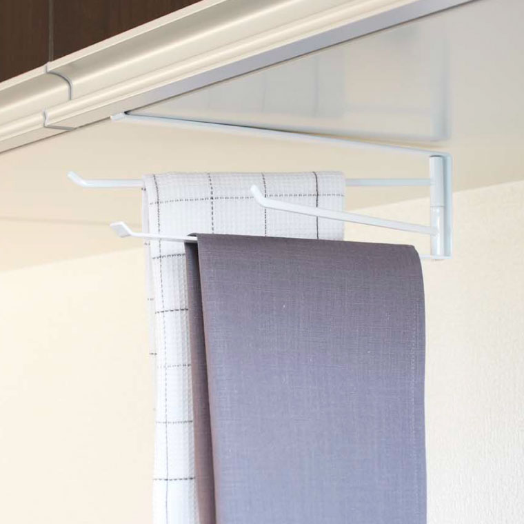 戸棚下布巾ハンガー タワー 山崎実業 tower ホワイト/ブラック 7113 7114 タワーシリーズ