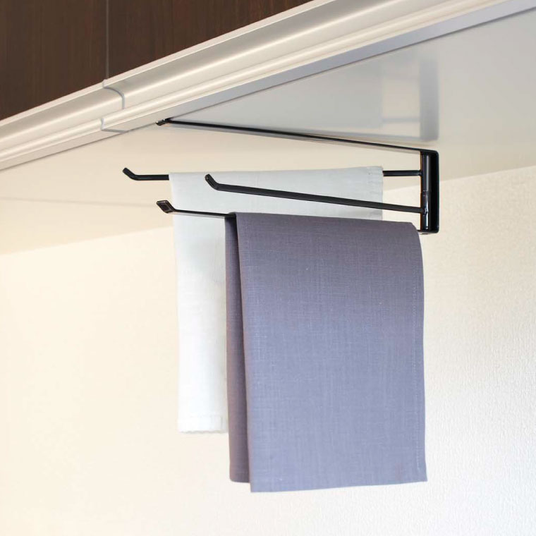 戸棚下布巾ハンガー タワー 山崎実業 tower ホワイト/ブラック 7113 7114 タワーシリーズ