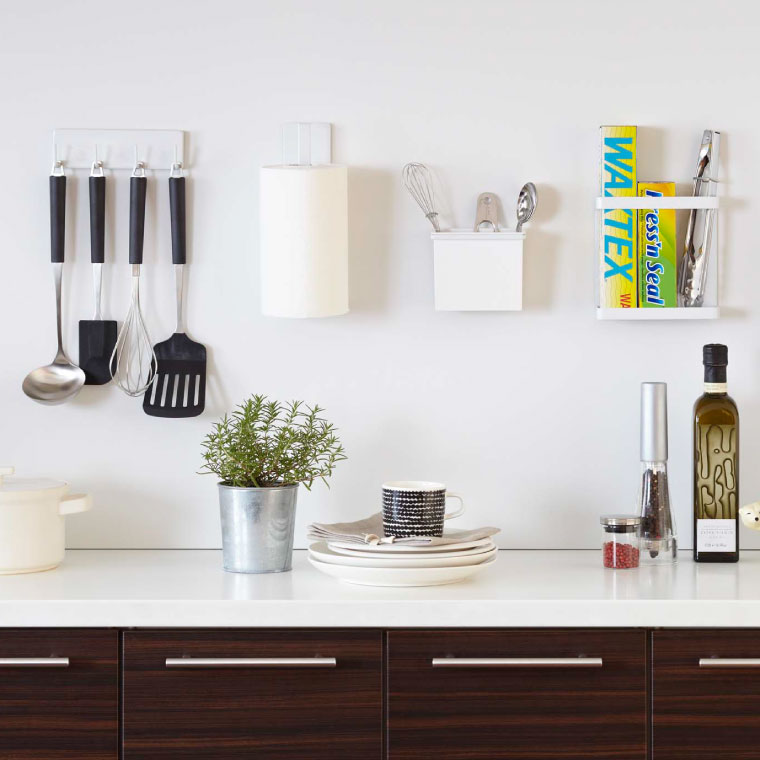 マグネットラップホルダー タワー 山崎実業 tower ホワイト/ブラック 7121 7122 タワーシリーズ