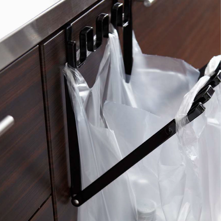 レジ袋ハンガー タワー 山崎実業 tower ゴミ箱 ホワイト/ブラック 7133 7134 タワーシリーズ