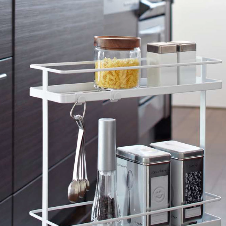 スリムキッチンワゴン タワー 山崎実業 tower ホワイト/ブラック 7151 7152 タワーシリーズ