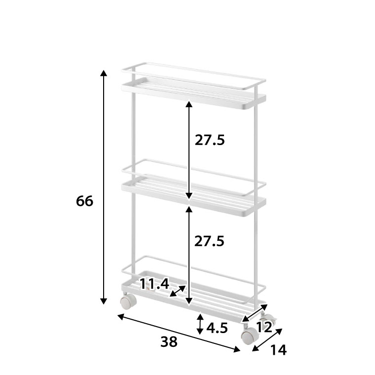 スリムキッチンワゴン タワー 山崎実業 tower ホワイト/ブラック 7151 7152 タワーシリーズ