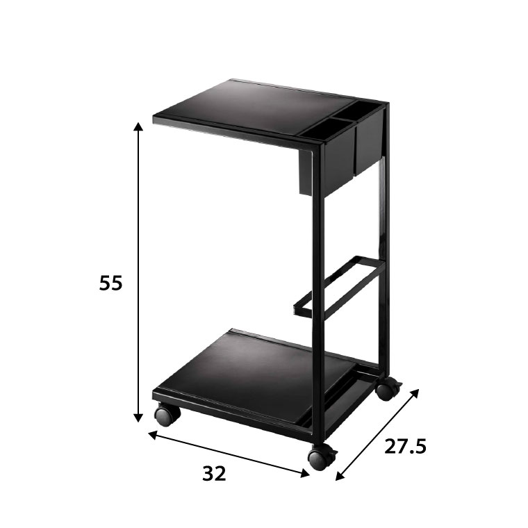 サイドテーブルワゴン タワー 山崎実業 tower ホワイト/ブラック 7155 7156 タワーシリーズ