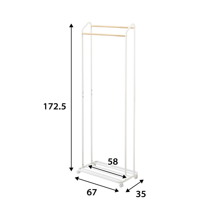 ハンガーラック キャスター付き タワー 山崎実業 tower ホワイト ブラック 3516 3517