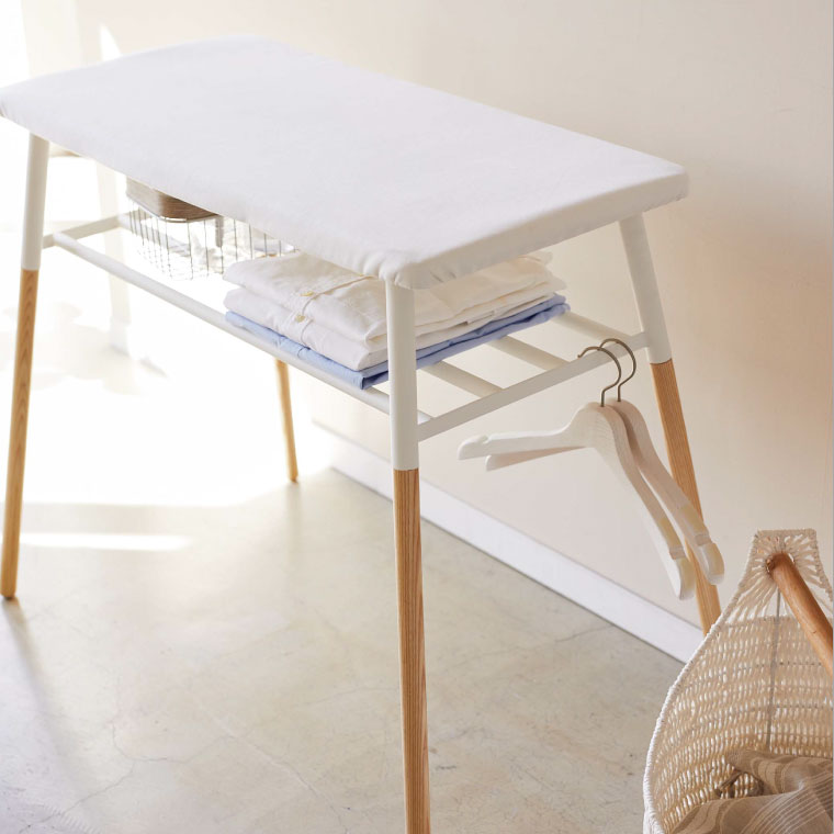 出しておける スタンド式 棚付アイロン台 トスカ 山崎実業 tosca ホワイト 4035