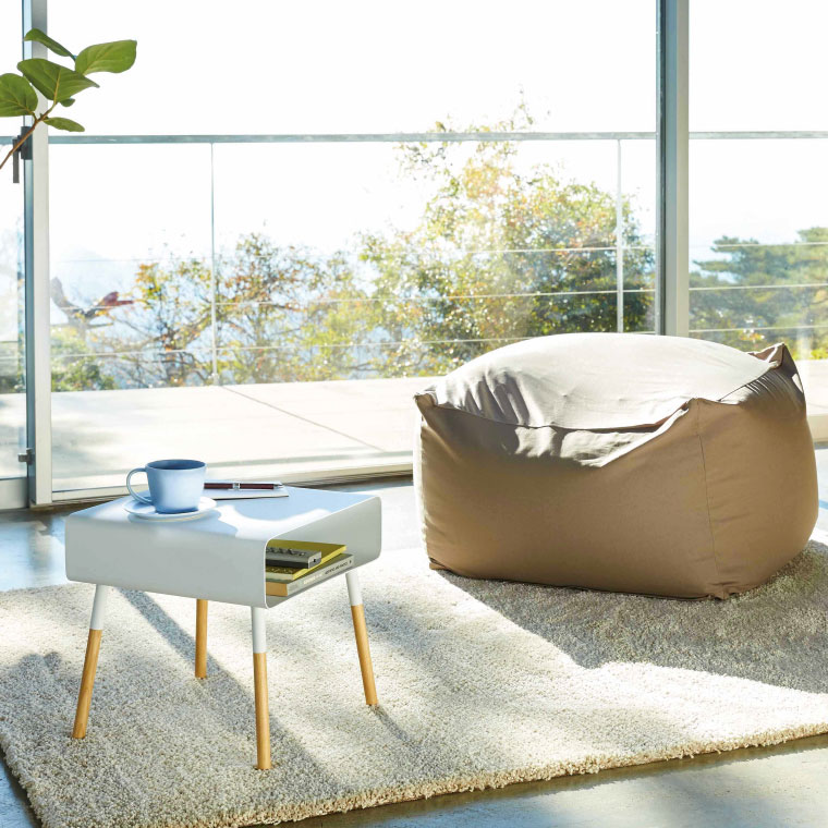 ローサイドテーブル プレーン 山崎実業 PLAIN ホワイト ブラック 4229 4230