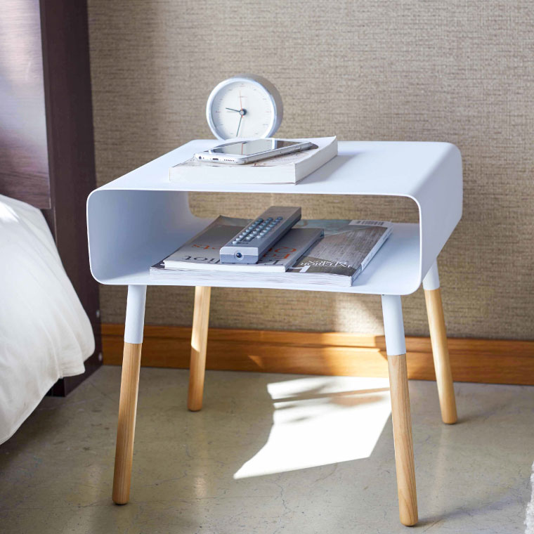 ローサイドテーブル プレーン 山崎実業 PLAIN ホワイト ブラック 4229 4230