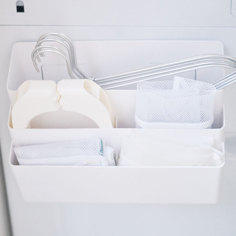 洗濯機横マグネット収納ポケット ３段 タワー 山崎実業 tower 収納ケース ホワイト/ブラック 4296 4297 タワーシリーズ