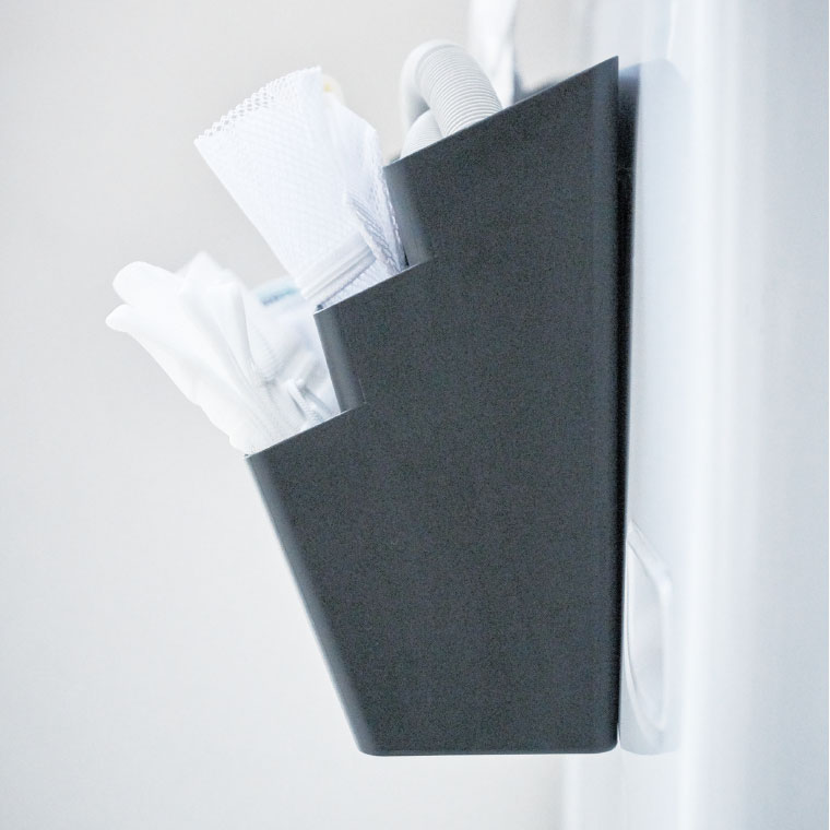 洗濯機横マグネット収納ポケット ３段 タワー 山崎実業 tower 収納ケース ホワイト/ブラック 4296 4297 タワーシリーズ