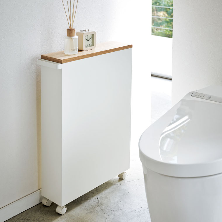 ハンドル付きスリムトイレラック タワー 山崎実業 tower ホワイト ブラック 4306 4307