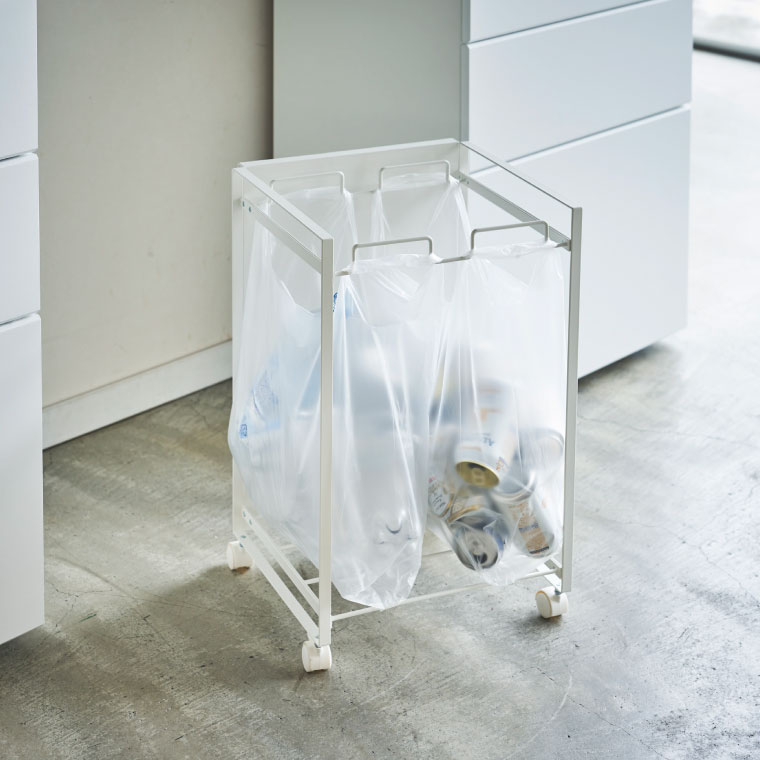 目隠し分別ダストワゴン ２分別 タワー 山崎実業 tower ホワイト ブラック 4330 4331