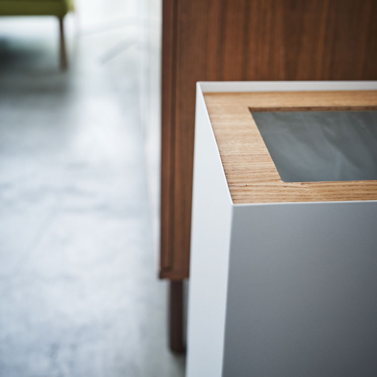 トラッシュカン 角型ロング リン 山崎実業 RIN ブラウン ナチュラル 4530 4531