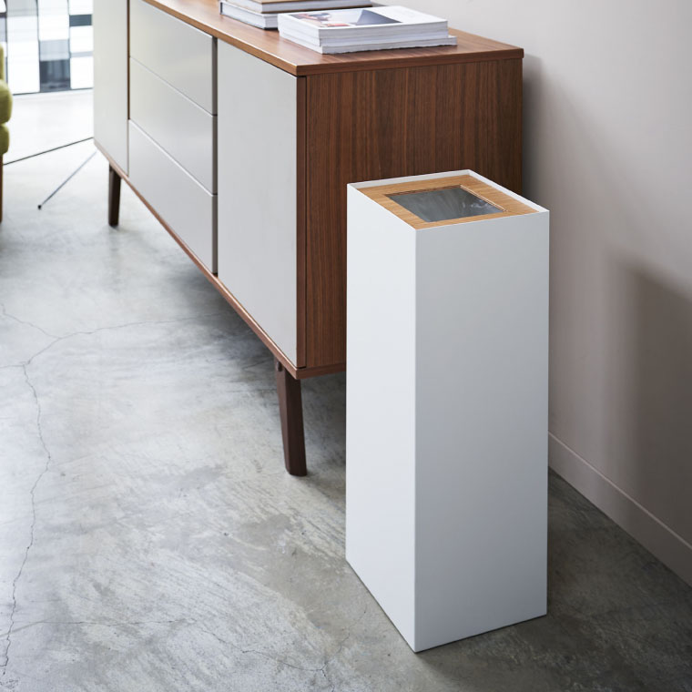 トラッシュカン 角型ロング リン 山崎実業 RIN ブラウン ナチュラル 4530 4531