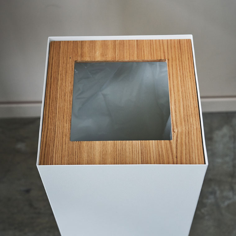 トラッシュカン 角型ロング リン 山崎実業 RIN ブラウン ナチュラル 4530 4531