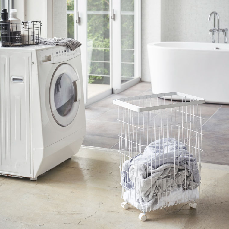 ランドリーバスケット キャスター付き タワー 山崎実業 tower ホワイト ブラック 4776 4777