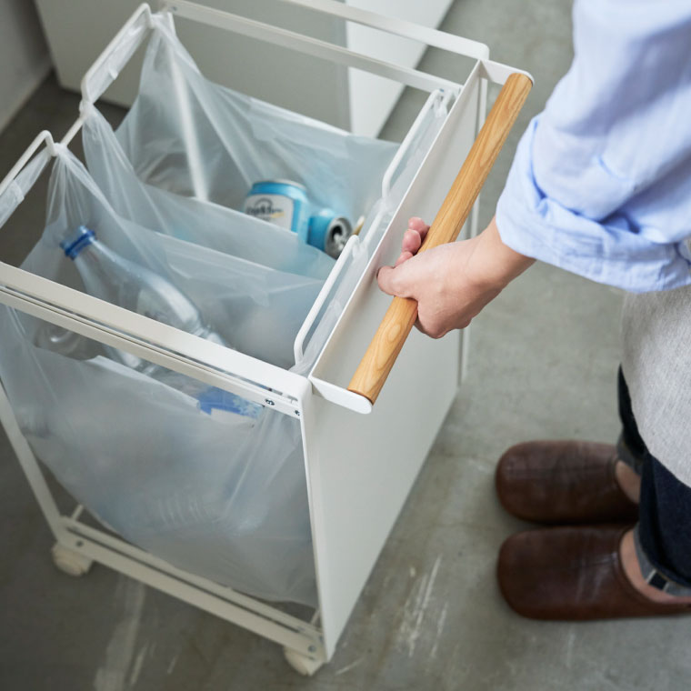 目隠し分別ダストワゴン ２分別 トスカ 山崎実業 tosca ホワイト 4779