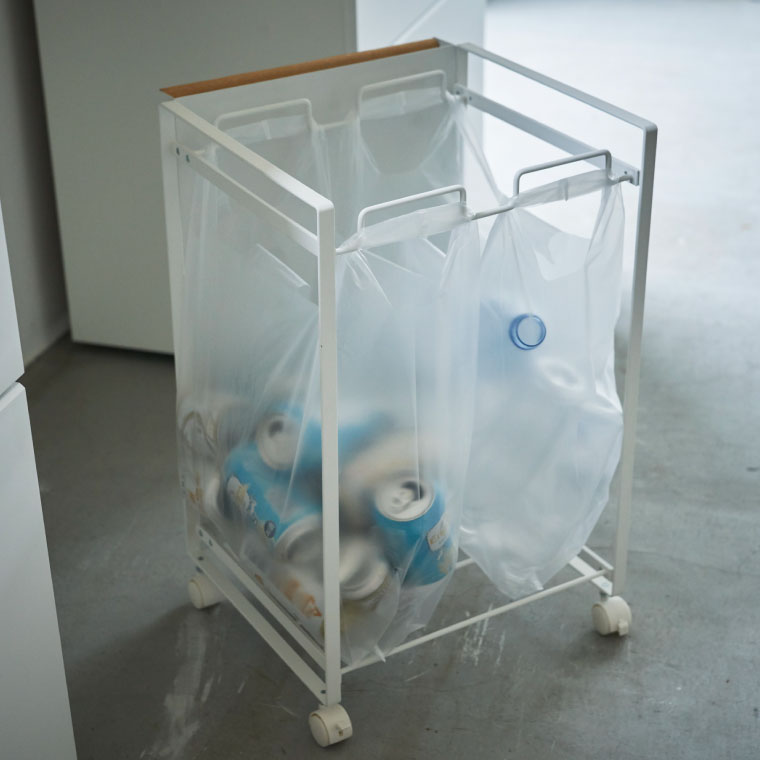 目隠し分別ダストワゴン ２分別 トスカ 山崎実業 tosca ホワイト 4779