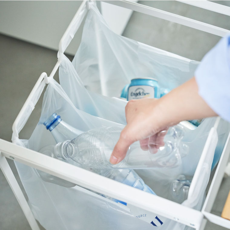 目隠し分別ダストワゴン ２分別 トスカ 山崎実業 tosca ホワイト 4779