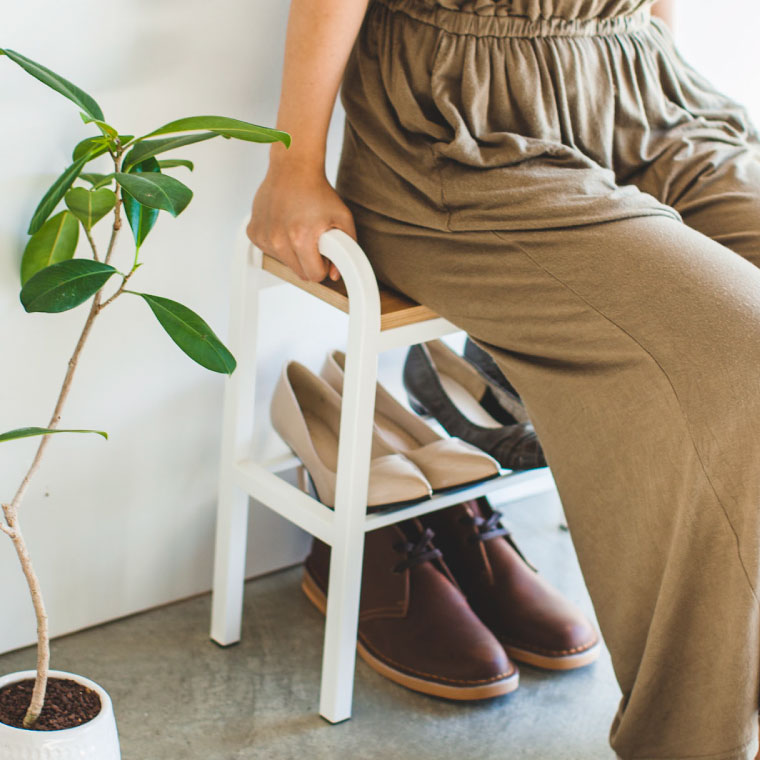 立ちやすいベンチシューズラック タワー 山崎実業 tower ホワイト ブラック 4787 4788