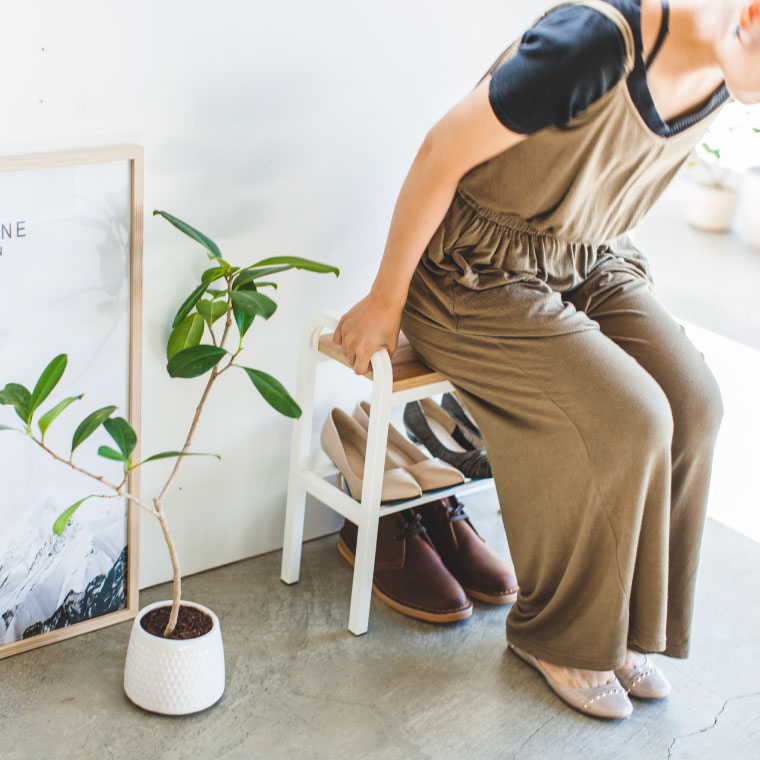 立ちやすいベンチシューズラック タワー 山崎実業 tower ホワイト ブラック 4787 4788