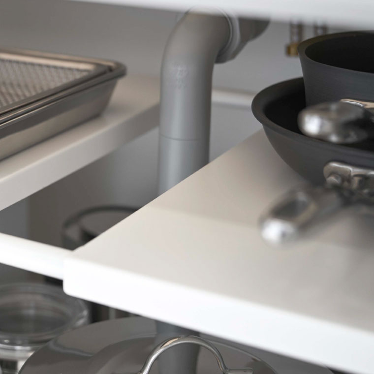 伸縮シンク下ラック ２段 Ｄ３０ タワー 山崎実業 tower ホワイト ブラック 4948 4949