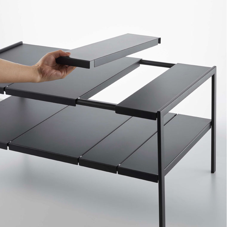 伸縮シンク下ラック ２段 Ｄ４０ タワー 山崎実業 tower ホワイト ブラック 4950 4951