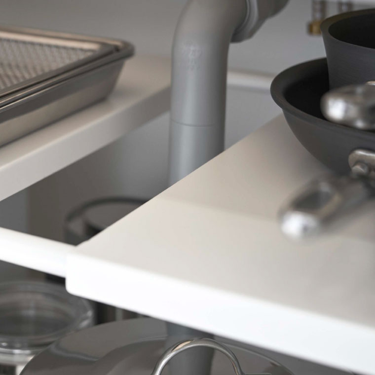 伸縮シンク下ラック ２段 Ｄ４０ タワー 山崎実業 tower ホワイト ブラック 4950 4951